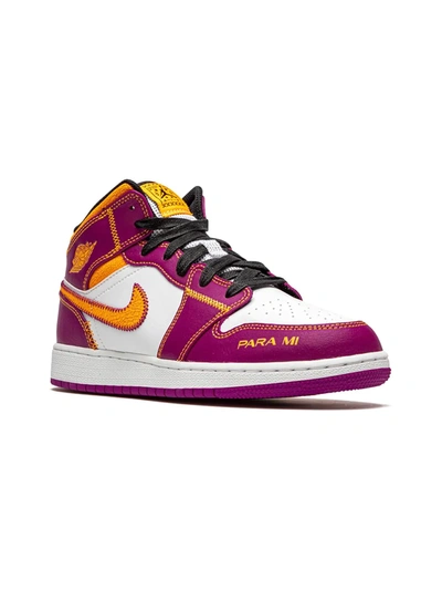 Shop Jordan Air  1 Mid “day Of The Dead” Sneakers In Purple