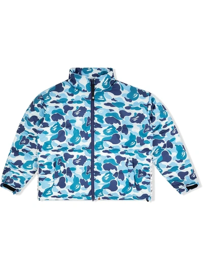 Shop A Bathing Ape Abc Down Jacket In Blue