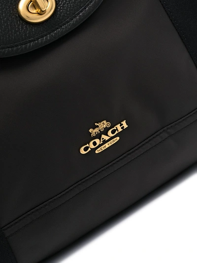 Shop Coach Lettering Logo Tote Bag In Black