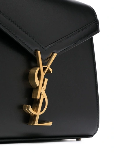 Shop Saint Laurent Mini Cassandra Monogram Tote Bag In Black
