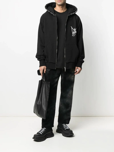 Shop Mjb Marc Jacques Burton Logo Print Hoodie In Black