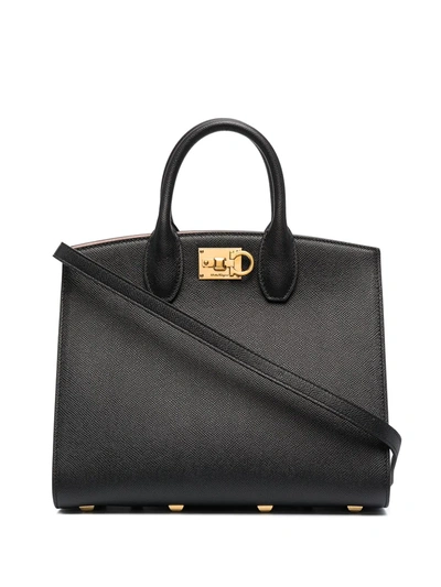 Ferragamo Small Studio Box Bag In Black