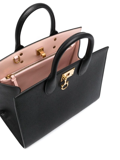 Ferragamo Small Studio Box Bag In Black