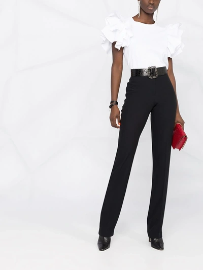 Shop Alexander Mcqueen High-waist Straight Trousers In Black