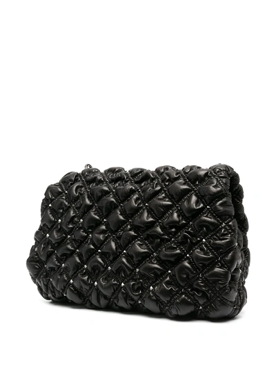 Shop Valentino Quilted Rockstud Shoulder Bag In Black