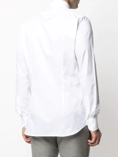 Xacus Spread-collar Cotton Shirt In White