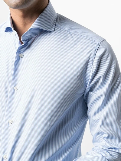Xacus Long Sleeves Shirt In White In Blue