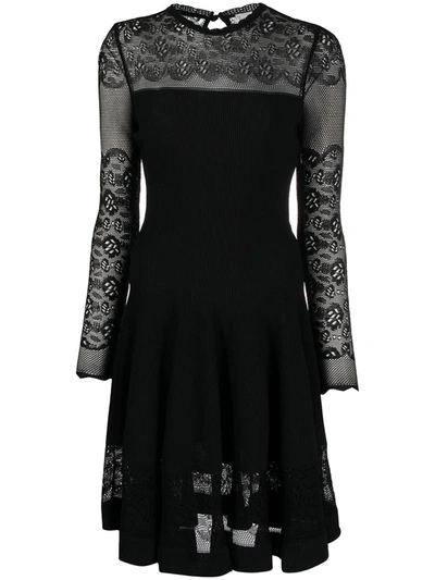 Shop Alexander Mcqueen Ottoman-knit Mini Dress In Black