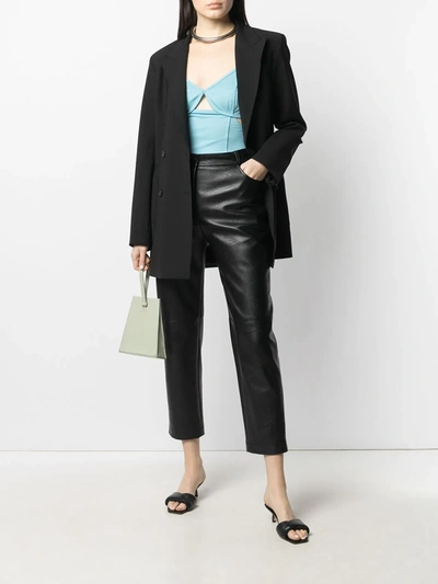 Remain Birger Christensen Cut-out Detailed Bodysuit In Blue