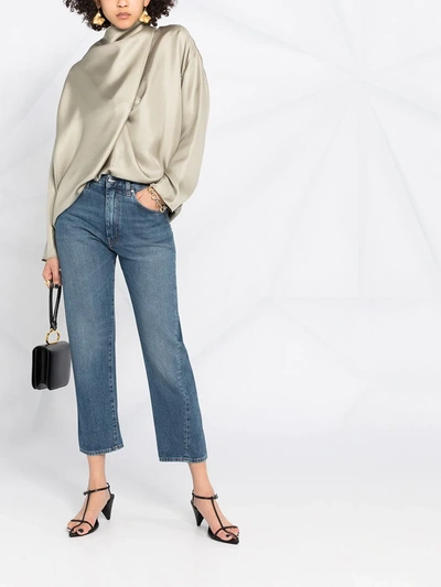 Totême Twisted Seam High-rise Straight-leg Organic-denim Jeans In Blue