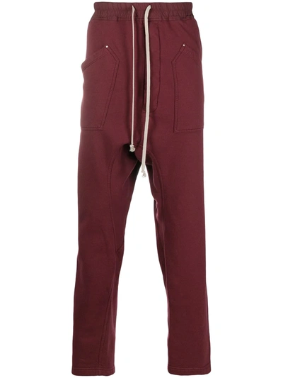 Shop Rick Owens Drkshdw Drop-crotch Track Trousers In Red