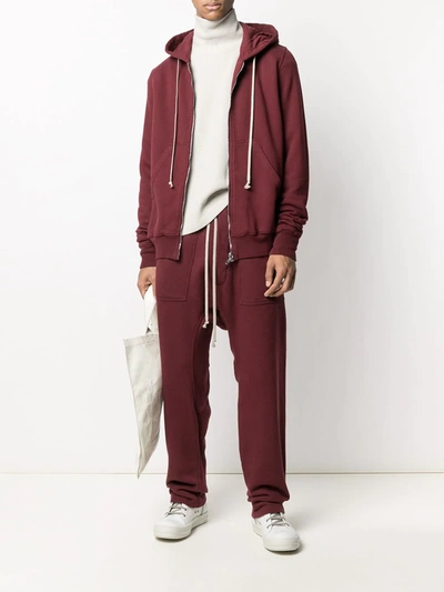 Rick Owens Drkshdw Drop-crotch Track Trousers In Red