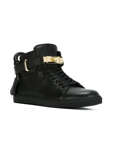 Shop Buscemi Clasp Detail Lace-up Sneakers In Black