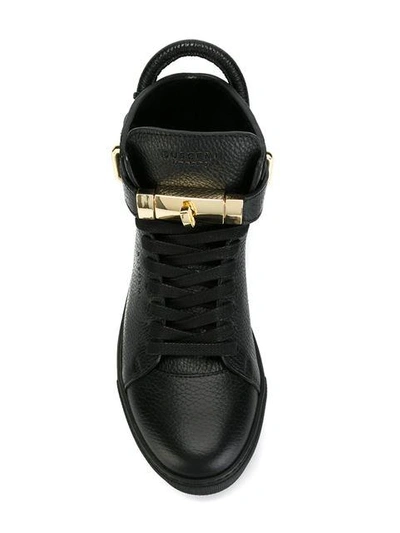 Shop Buscemi Clasp Detail Lace-up Sneakers In Black