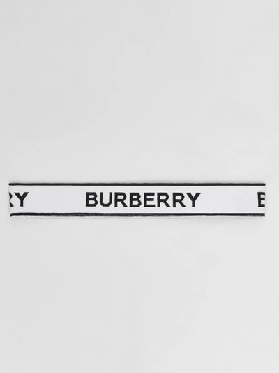 Shop Burberry Logo Jacquard Headband In White