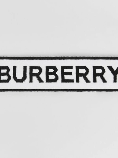 Shop Burberry Logo Jacquard Headband In White