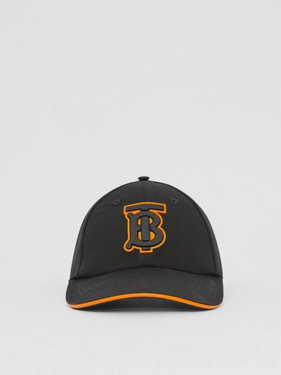 Shop Burberry Monogram Motif Cotton Baseball Cap In Black