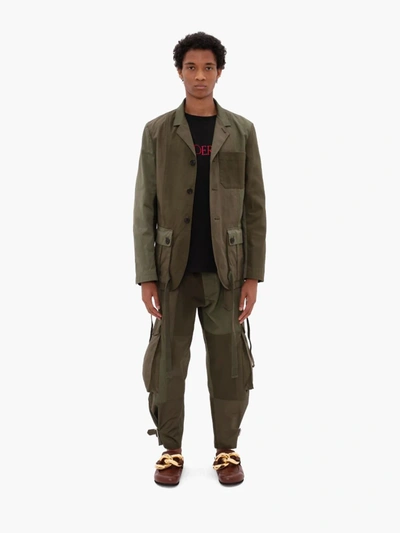 Shop Jw Anderson Tapered Cargo Trousers In Green