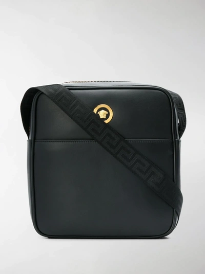 Shop Versace Icon Messenger Bag In Black