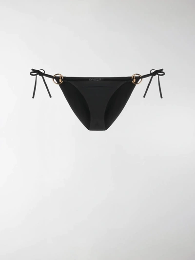 Shop Versace Medusa Head Bikini Bottoms In Black