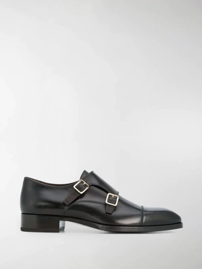 Shop Tom Ford Double Strap Monk Shoes In Black