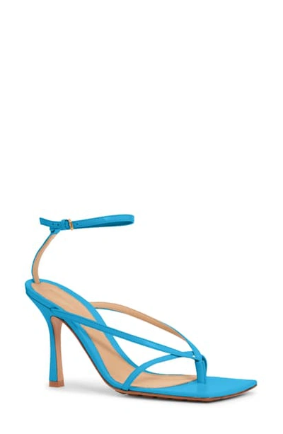 Shop Bottega Veneta Stretch Square Toe Sandal In Sky Blue