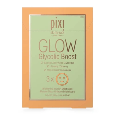 Shop Pixi Glow Glycolic Acid Boost Sheet Mask (pack Of 3)