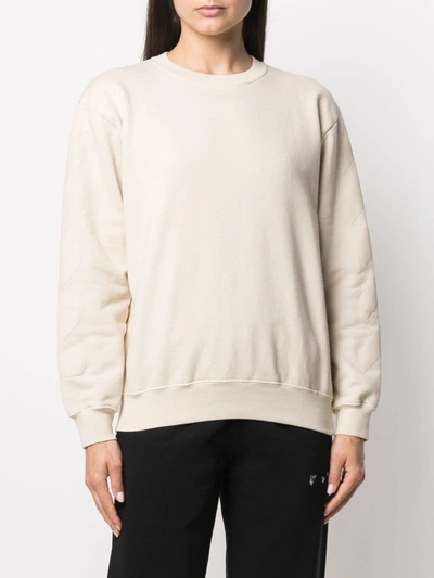 Shop Off-white Cotton Sweatshirt In Beige