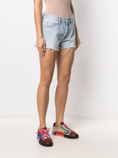 Shop Off-white Denim Cotton Shorts In Blue