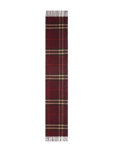 Shop Burberry Check Pattern Scarf In Red