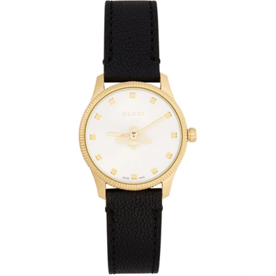 Shop Gucci Black And Gold G-timeless Bee Watch In 1000 Black