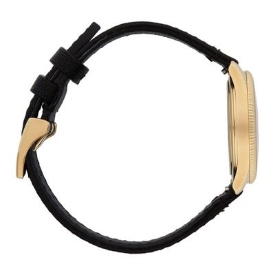 Shop Gucci Black And Gold G-timeless Bee Watch In 1000 Black