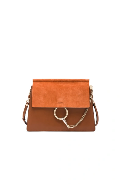 Chloé Chloe Medium Faye Suede & Calfskin Shoulder Bag In Brown