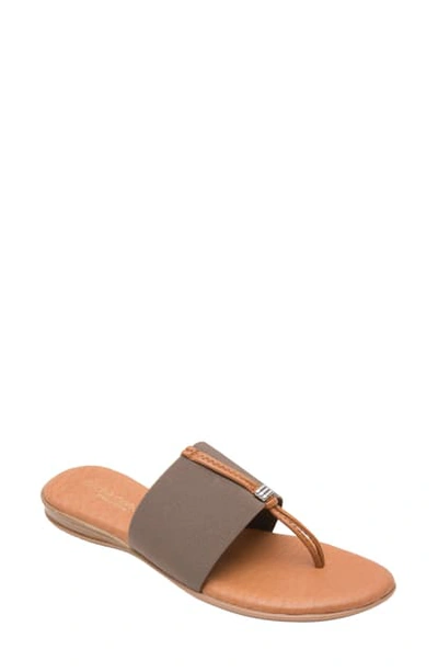Shop Andre Assous Nice Sandal In Taupe Fabric