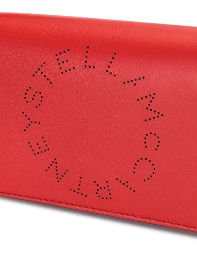 Shop Stella Mccartney Logo-tape Shoulder-strap Crossbody Bag In Red
