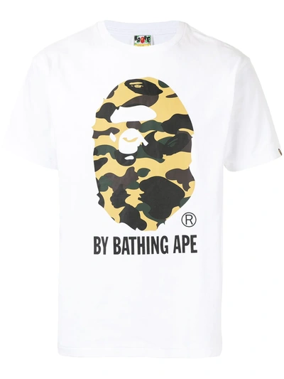 Shop A Bathing Ape 1st Camo Logo-print Cotton T-shirt In White