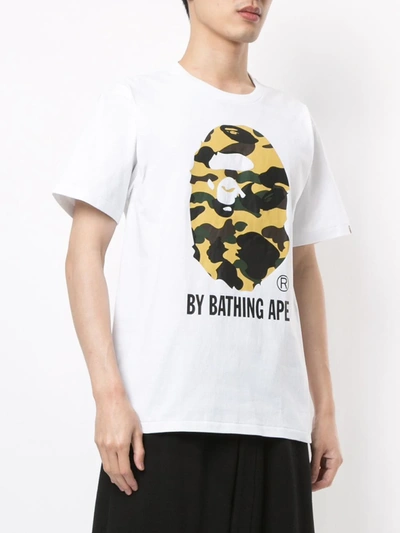 Shop A Bathing Ape 1st Camo Logo-print Cotton T-shirt In White