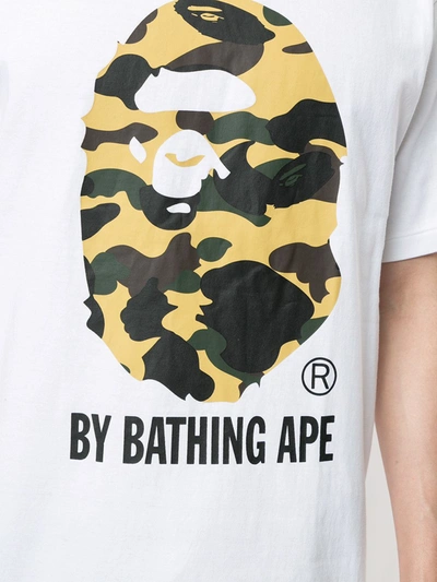 Shop A Bathing Ape 1st Camo Logo-print Cotton T-shirt In White