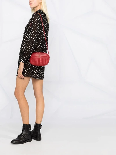 Shop Saint Laurent Quilted Shoulder Bag In Red