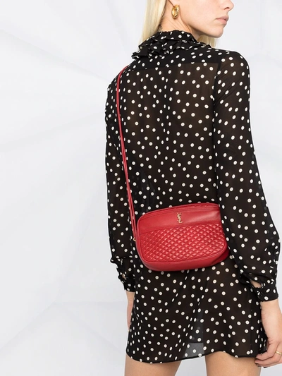 Shop Saint Laurent Quilted Shoulder Bag In Red