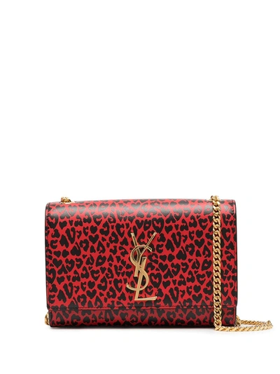 YVES SAINT LAURENT Kate Monogram Leopard Print Shoulder Bag Black - Ne