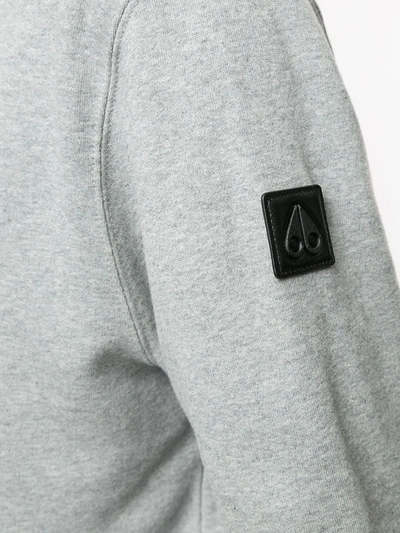Shop Moose Knuckles Logo-print Drawstring Hoodie In Grey