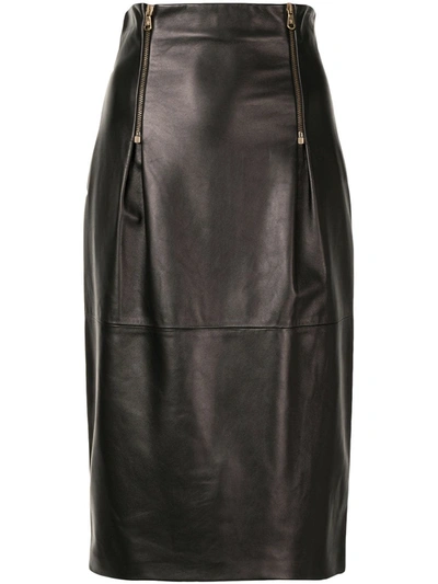 Shop Versace High-waisted Pencil Skirt In Black