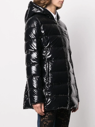 Shop Dolce & Gabbana High-shine Padded Coat In Black