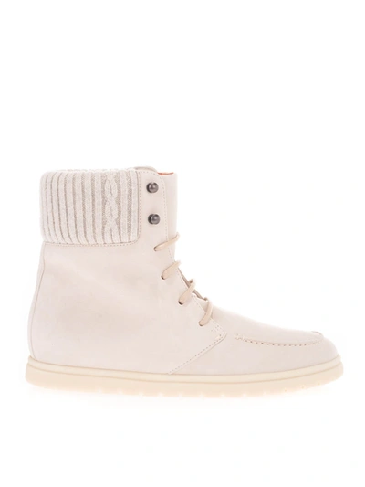 Shop Loro Piana Wool Details Ankle Boots In White