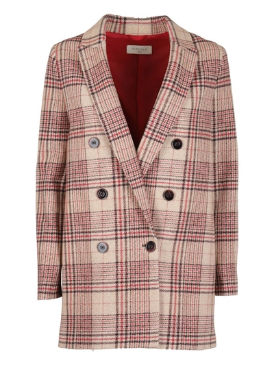 Shop Circolo 1901 Tartan Double Breasted Blazer In Pink