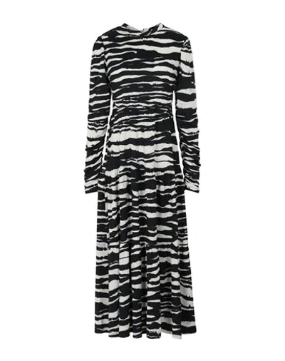 Topshop Tiered Midi Dress In Monochrome Animal Print-black | ModeSens