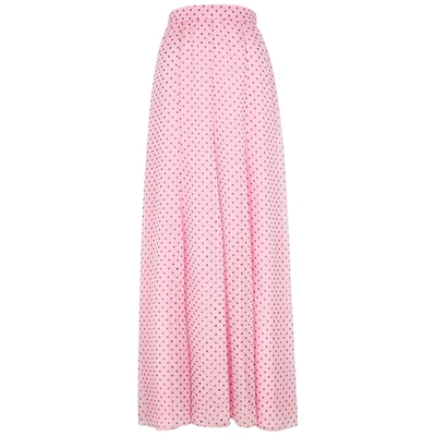 Shop Philosophy Di Lorenzo Serafini Pink Polka-dot Chiffon Maxi Skirt