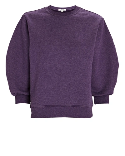 Shop Agolde Thora Cotton Crewneck Sweatshirt In Purple