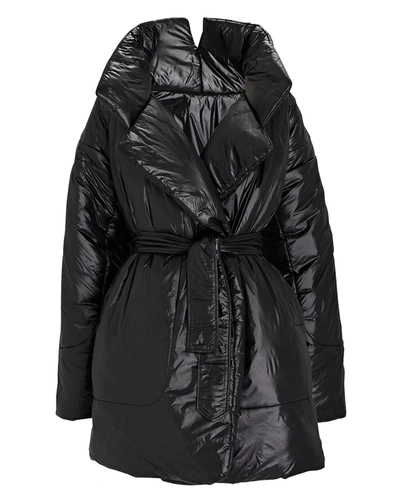 Shop Norma Kamali Sleeping Bag Puffer Coat In Black
